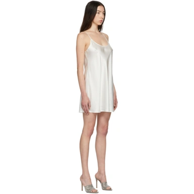 Shop La Perla White Silk Short Slip Dress In 0031 Naturale