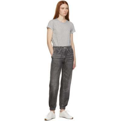 Shop Rag & Bone Black French Terry Miramar Jogger Jeans In Blk Magic