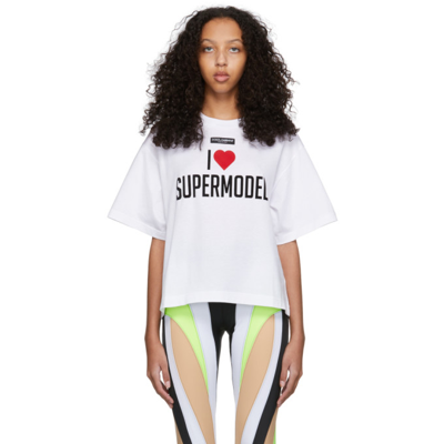 Shop Dolce & Gabbana White 'i Love Supermodel' T-shirt In Hw3fp Supermodel Fd