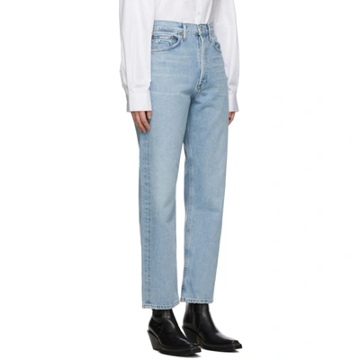 Shop Agolde Blue 90's Mid-rise Loose Fit Jeans In Snapshot