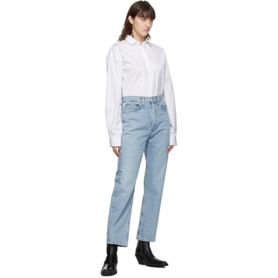 Shop Agolde Blue 90's Mid-rise Loose Fit Jeans In Snapshot