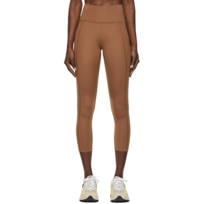 Shop Girlfriend Collective Tan High-rise Compressive Leggings In Antler