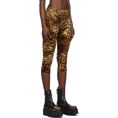 Shop Junya Watanabe Black & Brown Leopard Leggings In 1 Brown/black