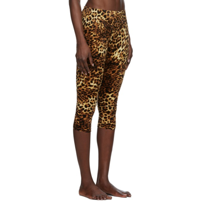 Shop Junya Watanabe Black & Brown Leopard Leggings In 1 Brown/black