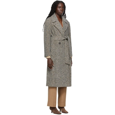Shop Vince Double Breasted Pebbled Trench Coat In 276 Pebblestone