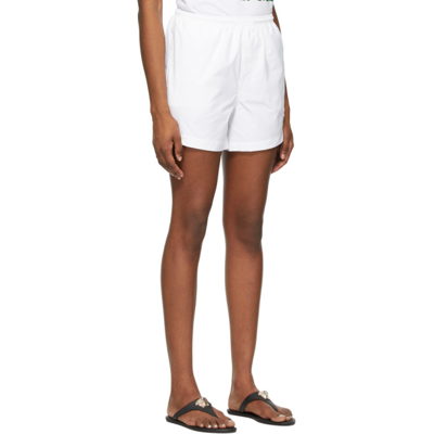 Shop Casablanca White Logo Swim Shorts