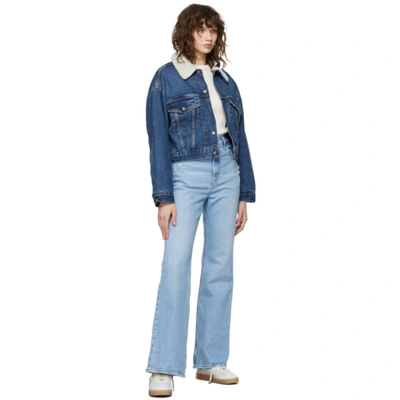 Shop Levi's Blue Flare Leg Jeans In Marine Babe