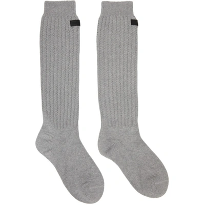Shop Fear Of God Seventh Collection Socks In 039 Lt Grey