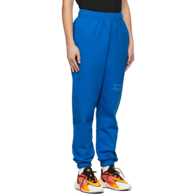 Shop Martine Rose Blue Slim Track Pants In Mr006 Blue