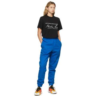 Shop Martine Rose Blue Slim Track Pants In Mr006 Blue