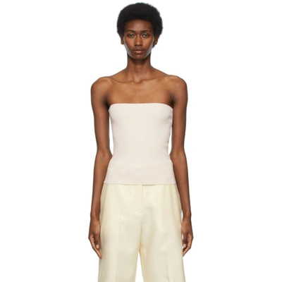 Shop Arch The Off-white Ribbed Tube Top In Ivory