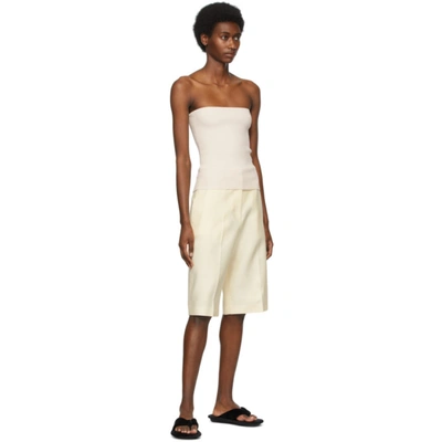 Shop Arch The Off-white Ribbed Tube Top In Ivory