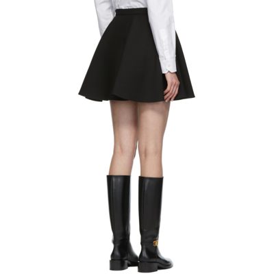 Shop Valentino Black Crepe Couture Miniskirt In 0no Black