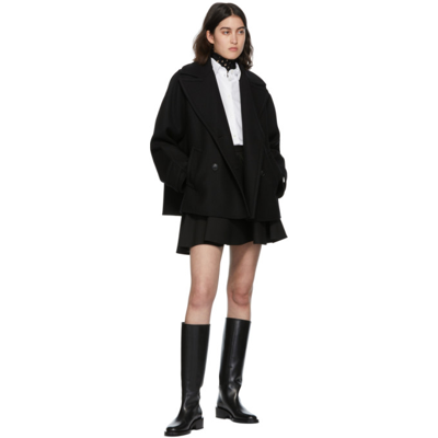 Shop Valentino Black Crepe Couture Miniskirt In 0no Black