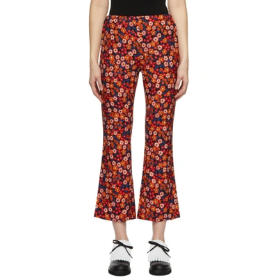 Shop Marni Black Pop Garden Print Pyjama Trousers In Pgn99 Black