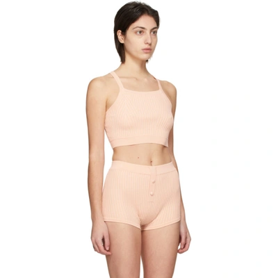 Shop Live The Process Pink Knit Bralette Sport Top In R14 Creme