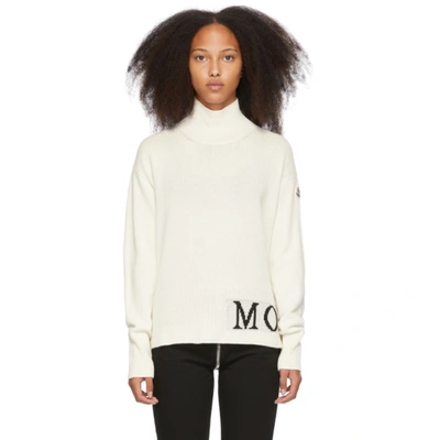 Shop Moncler Off-white Lupetto Turtleneck In 002 White