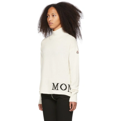Shop Moncler Off-white Lupetto Turtleneck In 002 White