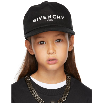 Shop Givenchy Kids Black Logo Cap In 09b Black