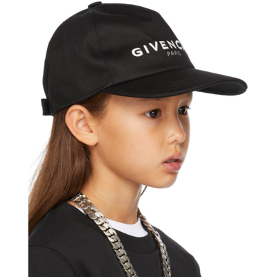 Shop Givenchy Kids Black Logo Cap In 09b Black