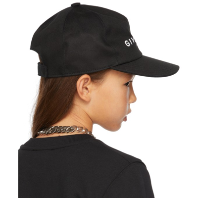 Shop Givenchy Kids Black Logo Cap In 09b Black