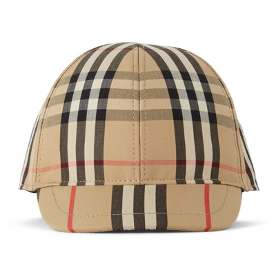 Shop Burberry Baby Beige Vintage Check Baseball Cap In Archive Beige