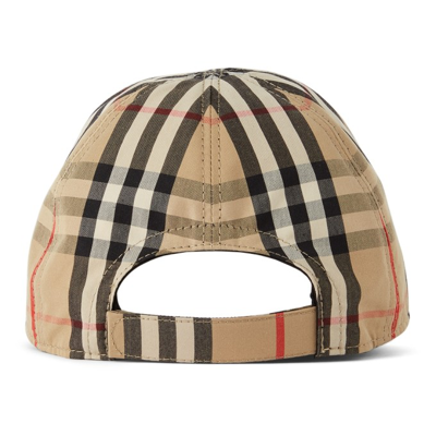 Shop Burberry Baby Beige Vintage Check Baseball Cap In Archive Beige
