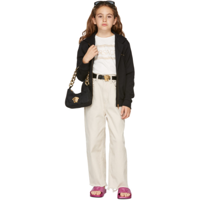 Shop Versace Kids Black & Gold Medusa Belt In 1b00v Black-