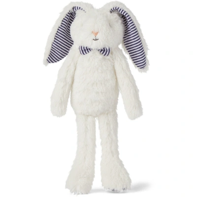 Shop Petit Bateau Baby White Bunny Bow Tie Plush Toe In 01 White