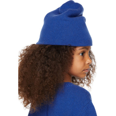 Shop The Row Kids Cashmere Elfie Beanie In Klein Blue