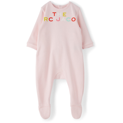 Shop Marc Jacobs Baby Pink Bodysuit & Beanie Set In 475 Pink