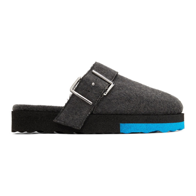 Shop Off-white Grey Comfort Slippers In Grey/blue