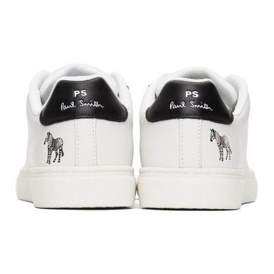 Shop Ps By Paul Smith White Leather Zebra Rex Sneakers In 1 Whites