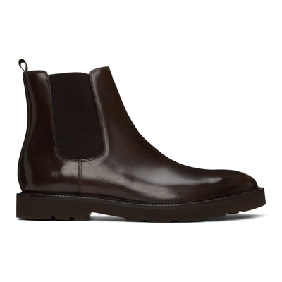 Shop Paul Smith Brown Leather Linton Boots In 68 Browns
