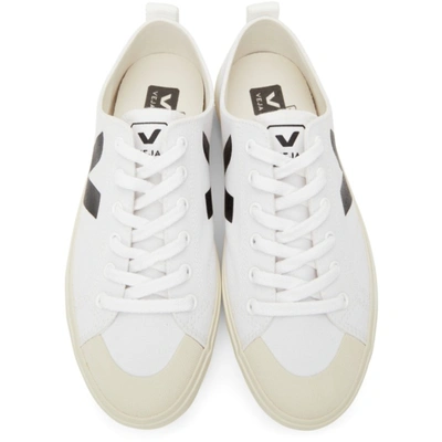Shop Veja Canvas Nova Sneakers In White/black