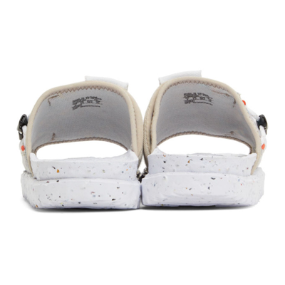 Shop Nike Beige Asuna Crater Sandals In Cream Ii/black-white