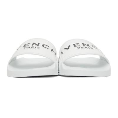 Shop Givenchy Logo Flat Sandals In 100-white