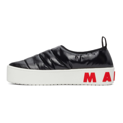 Shop Marni Padded Slip-on Sneakers In 00n99 Blk