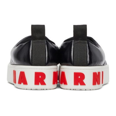 Shop Marni Padded Slip-on Sneakers In 00n99 Blk