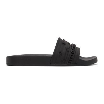 Shop Amiri Bandana Chain Pool Sandals In Black