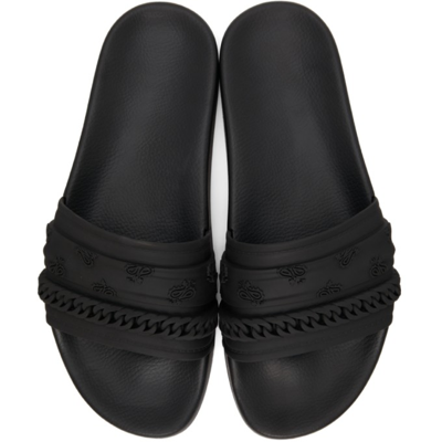 Shop Amiri Bandana Chain Pool Sandals In Black