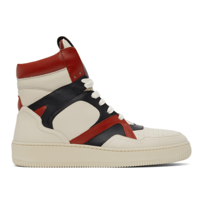 Shop Human Recreational Services Off-white & Red Mongoose Sneakers In Bone/black/red