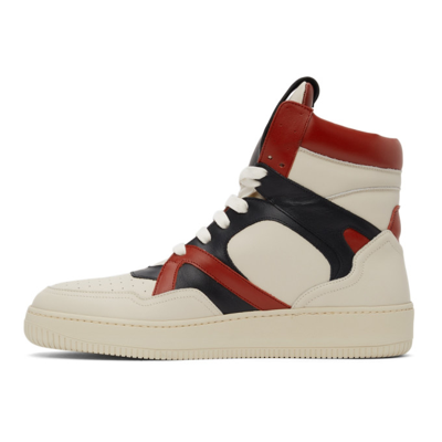 Shop Human Recreational Services Off-white & Red Mongoose Sneakers In Bone/black/red