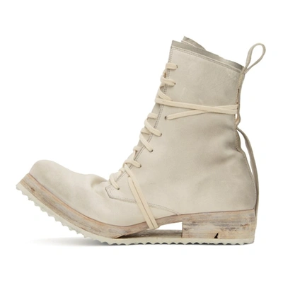 Shop Boris Bidjan Saberi Leather Lace-up Boot2 Boots In Light Grey