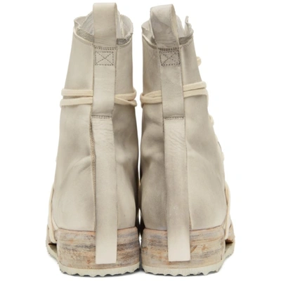 Shop Boris Bidjan Saberi Leather Lace-up Boot2 Boots In Light Grey