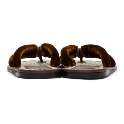 Shop Tom Ford Brown Rafia Brighton Flip Flops In U7033 Teak