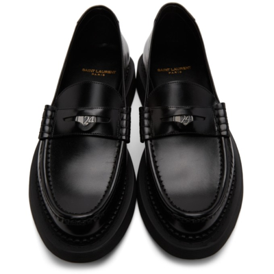 Shop Saint Laurent Black Penny Loafers In 1000 Black