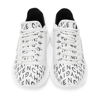 Shop Givenchy White & Black Refracted Logo Spectre Runner Sneakers In 116 White/b