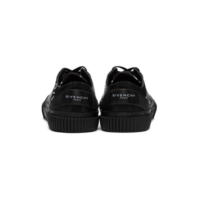 Shop Givenchy Black Refracted Logo Tennis Sneakers In 004-black/w