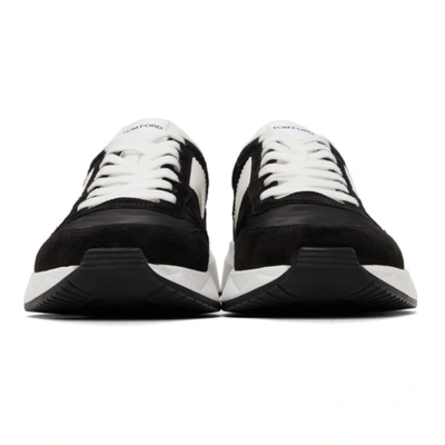 Shop Tom Ford Black Suede & Nylon Jagga Low Sneakers In U9000 Black